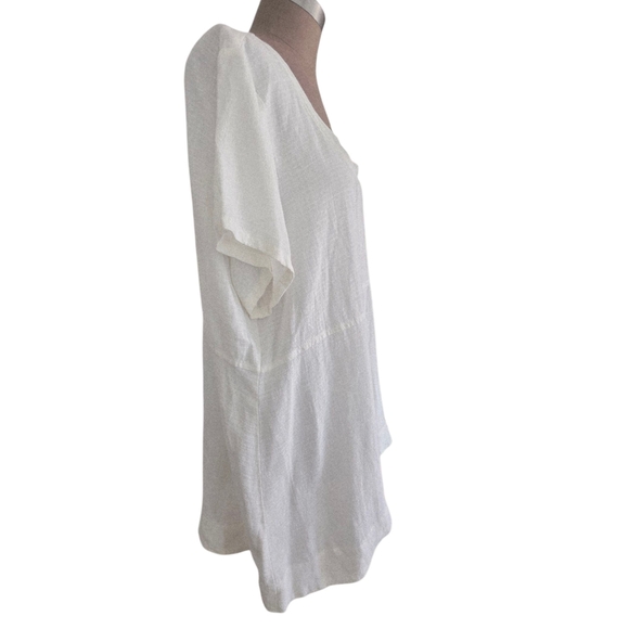 Eileen Fisher Scoop Neck Basket Crepe  Cap Sleeve Top Shirt White NWT 1X - Picture 9 of 16